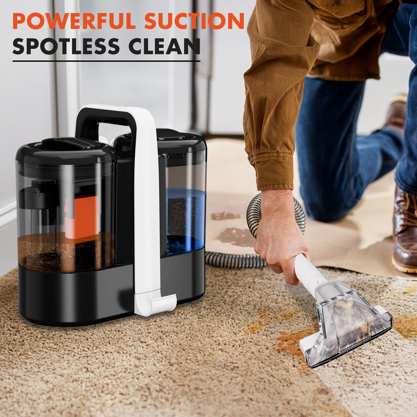 Portable Handheld Spot Cleaner, Carpet, Sofa & Curtain Cleaner with Spray & Suction – Compact Deep Cleaning Machine