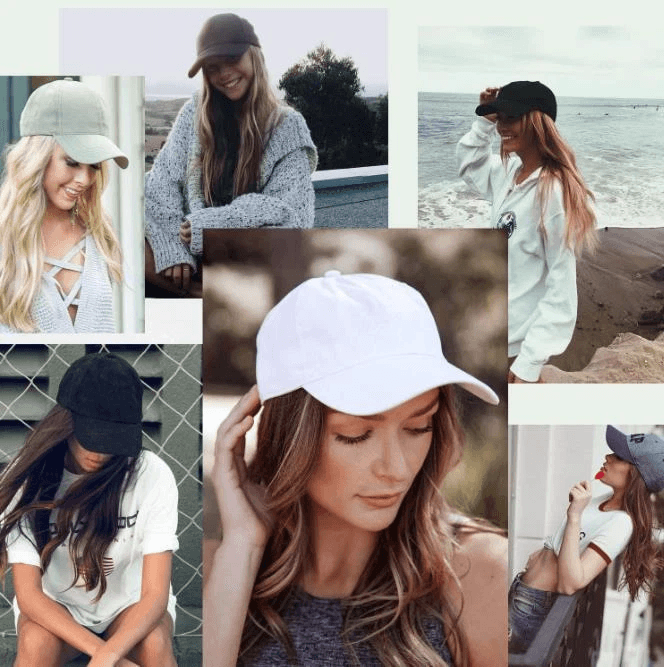 Womens Baseball Cap with Hair Extension, Cotton Solid Washed Adjustable Dad Hat for Daily Wear, Travel, and Outdoor