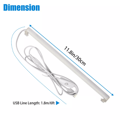 USB LED Light Lamp Kit For Kitchen Under Cabinet Closet Shelf Magnetic StickOn Lighting Strip Bar F 7