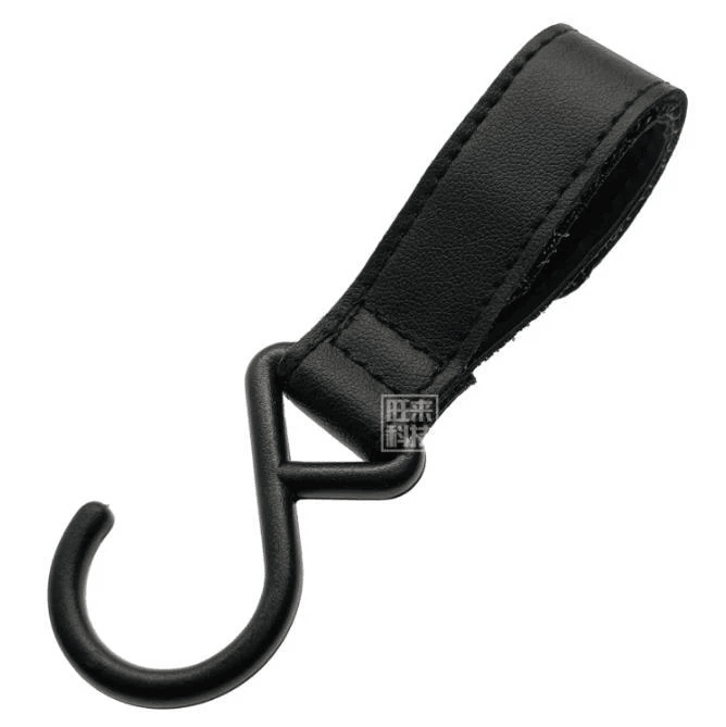 Leather Metal Baby Stroller Hook Clip Hanger Anti Slip Carabiner Spring Clip Heavy Duty Bag Holder  6