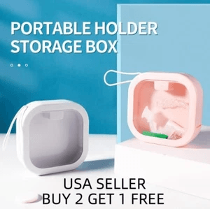 Orthodontic Retainer Holder Storage Box Dental Denture Case Mouthguard Container for Travel and Daily Use