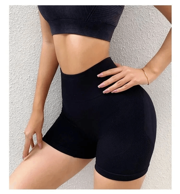 Soft Stretch Workout Yoga Set For Women  Butt Lift Bike Shorts And Padded Bra Women Fitness Activew 8