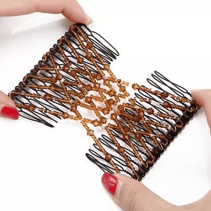 Women Elastic Beads Banana Clip Hairpin Stretch Magic Hair Comb Clip Accessories For Stylish Hair S 3
