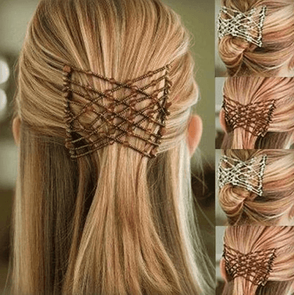 Women Elastic Beads Banana Clip Hairpin Stretch Magic Hair Comb Clip Accessories for Stylish Hair Styling and Secure
