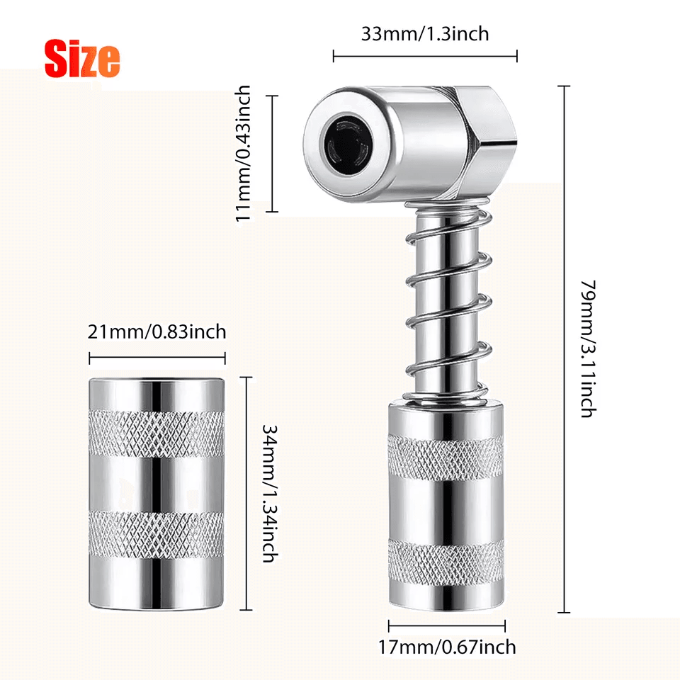 Grease Nozzle Adapter Coupler Grease Fitting Tool With Protective Sleeve 3