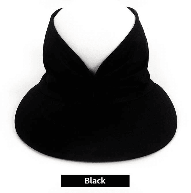 Stretchable Women Turban Sun Visor Hat For Sports Golf Hijab Wide Brim Ponytail Cap UV Protection F 2
