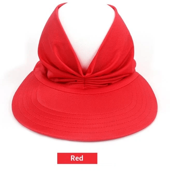 Stretchable Women Turban Sun Visor Hat For Sports Golf Hijab Wide Brim Ponytail Cap UV Protection F 3