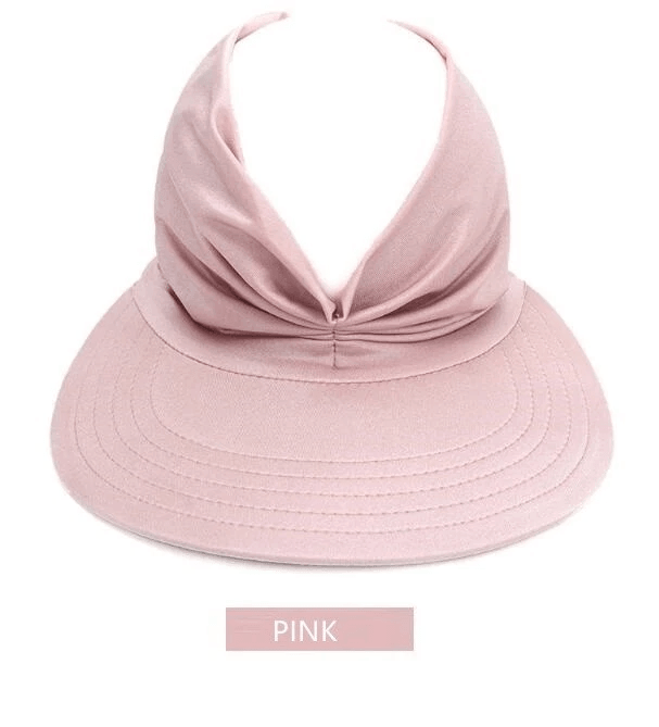 Stretchable Women Turban Sun Visor Hat For Sports Golf Hijab Wide Brim Ponytail Cap UV Protection F 4