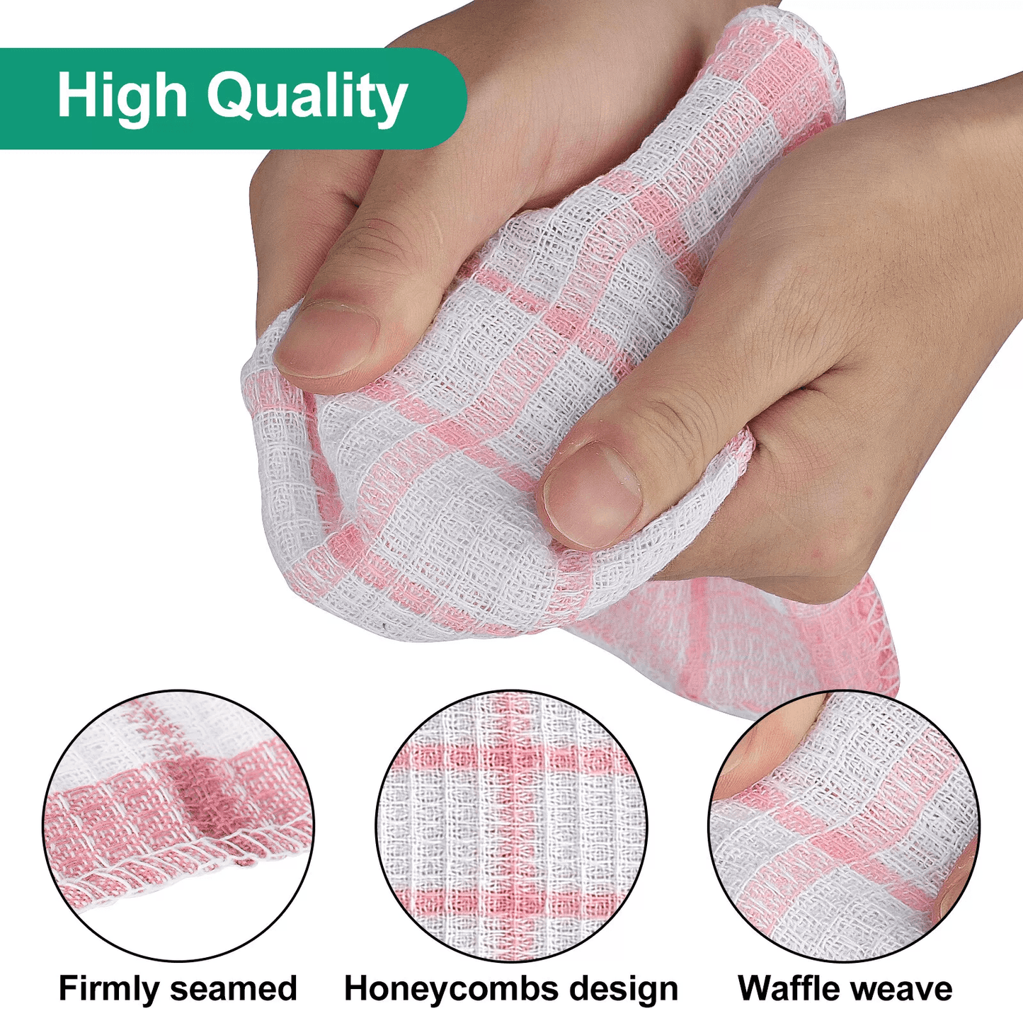 Kitchen Dish Cloths, Cotton Super Absorbent Cleaning Towels & Washing Rags Set