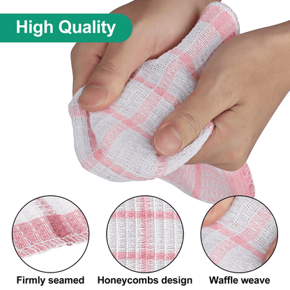 Kitchen Dish Cloths, Cotton Super Absorbent Cleaning Towels & Washing Rags Set
