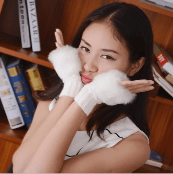 Faux Fur Knitted Fingerless Gloves Warm Winter Half Finger Gloves For Men Women Soft Thermal Hand W 1