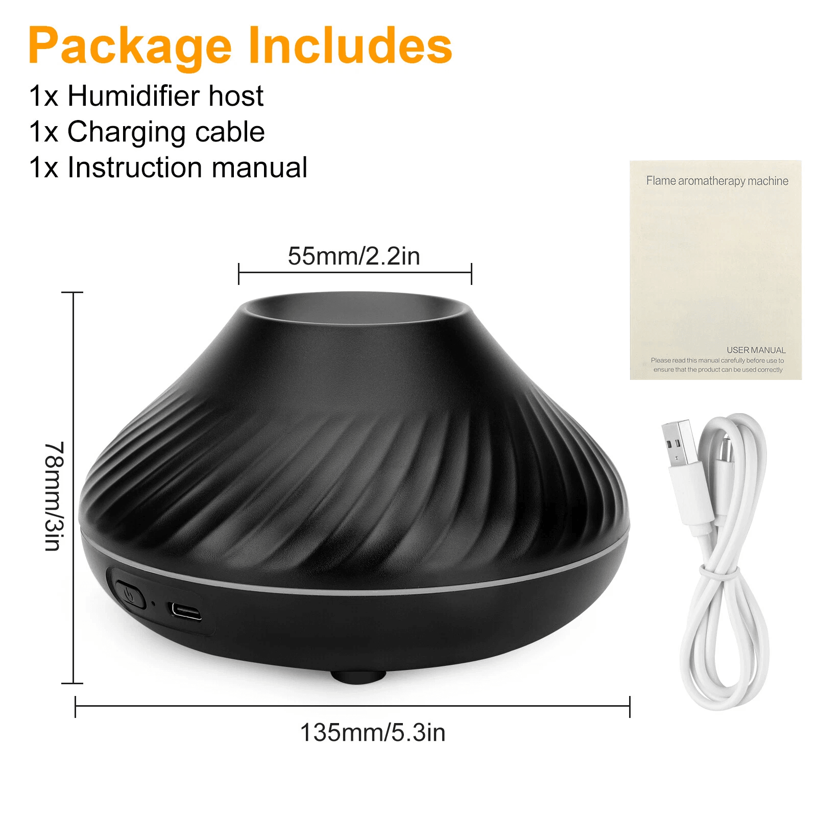Fire Flame Aroma Diffuser Essential Oil Air Humidifier With LED Aromatherapy Mist 4