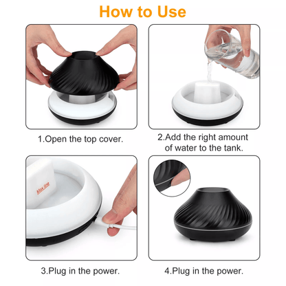 Fire Flame Aroma Diffuser Essential Oil Air Humidifier With LED Aromatherapy Mist 3
