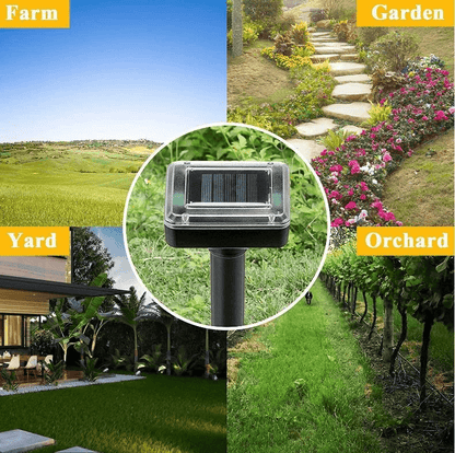 Solar Power Ultrasonic Mice Gopher Mole Pest Snake Animal Repeller Outdoor, Waterproof Garden Solar Animal Repellent
