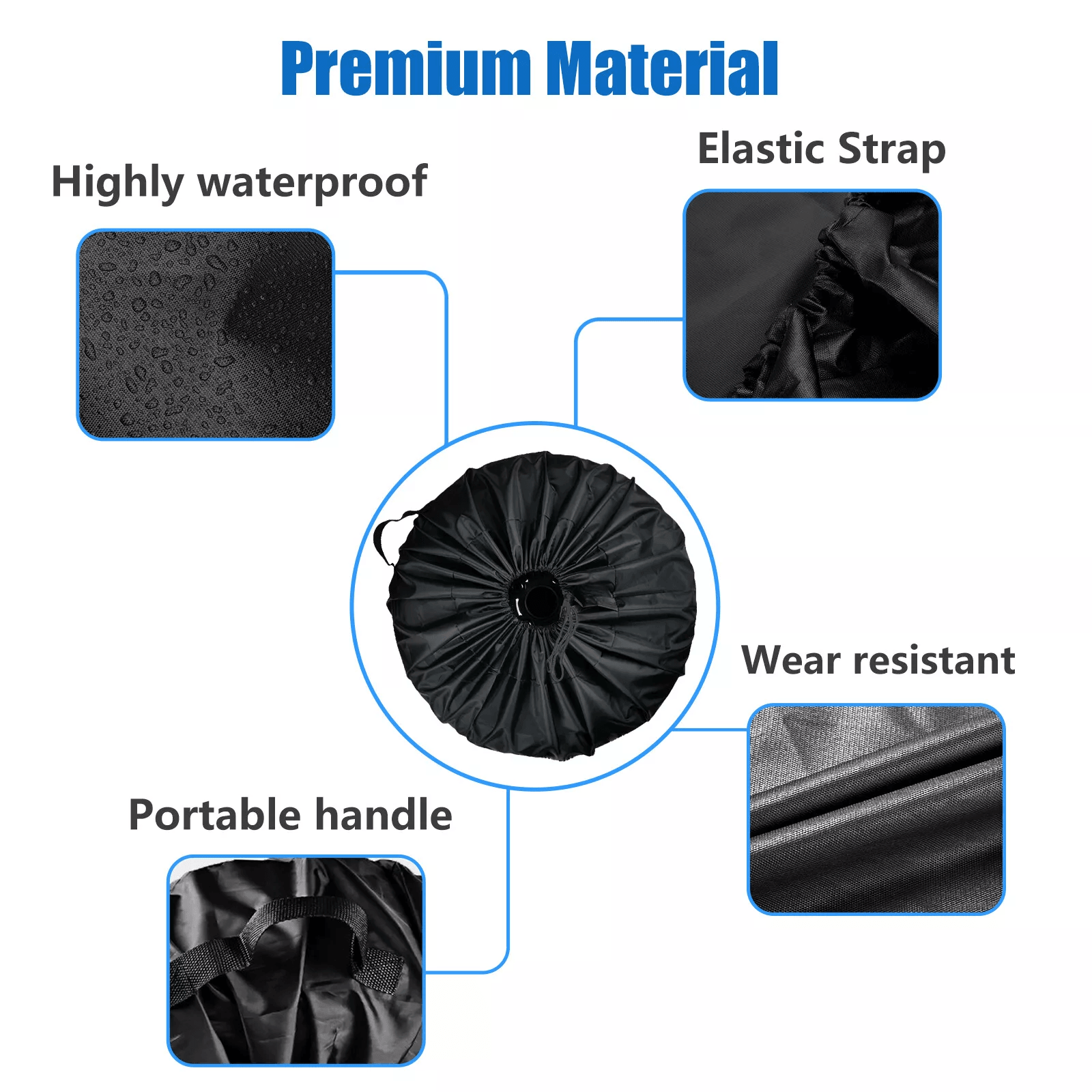 Universal Black Spare Tire Cover Weatherproof Tyre Protector For Sun  Rain 3