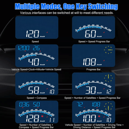 Universal Digital Speedometer GPS Car HUD Head Up Display Screen MPH Overspeed Alarm Plug And Play  10