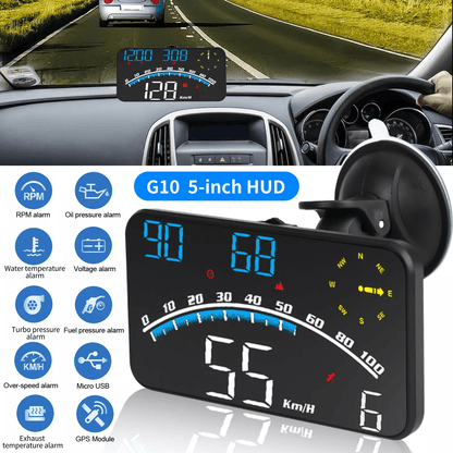 Universal Digital Speedometer GPS Car HUD Head Up Display, Screen MPH Overspeed Alarm, Plug and Play Smart Speed Monitor