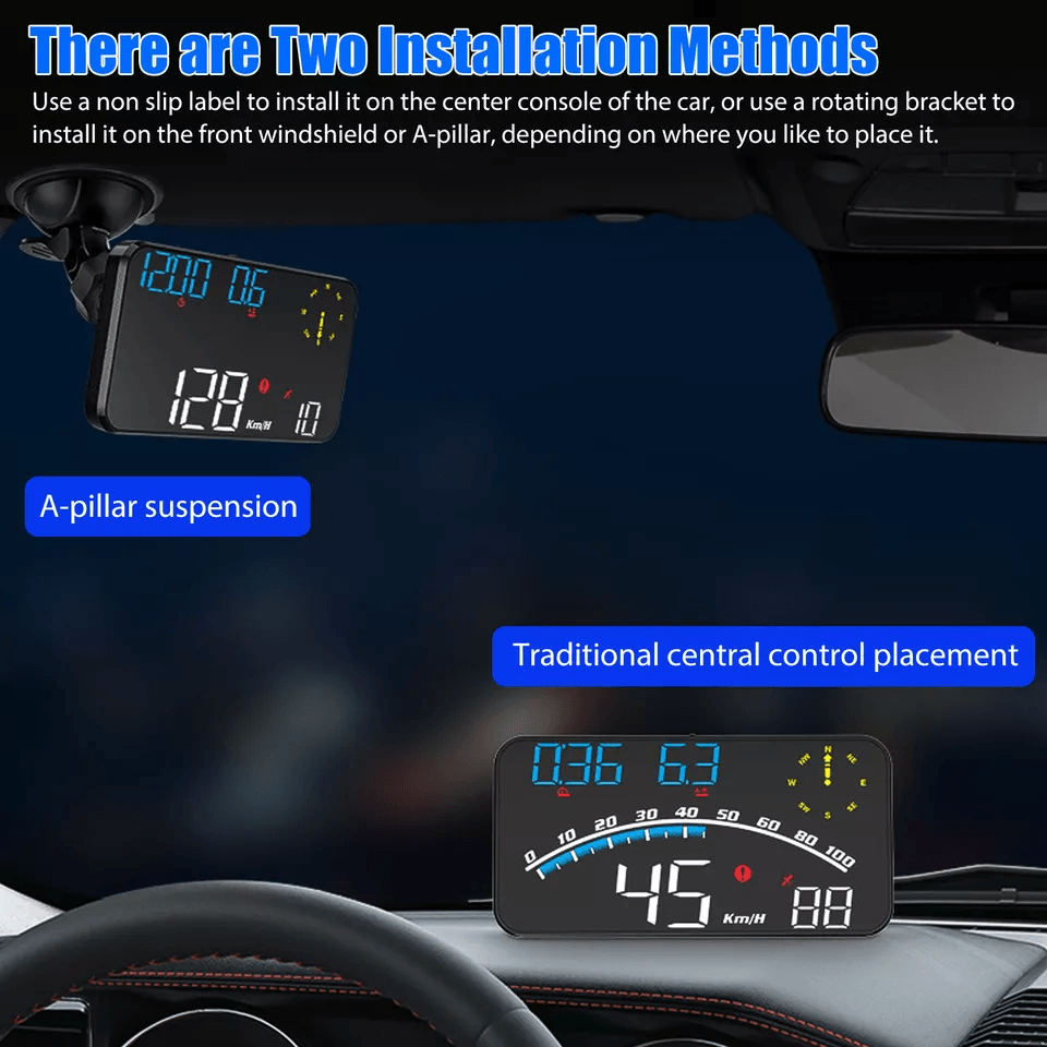 Universal Digital Speedometer GPS Car HUD Head Up Display Screen MPH Overspeed Alarm Plug And Play  3