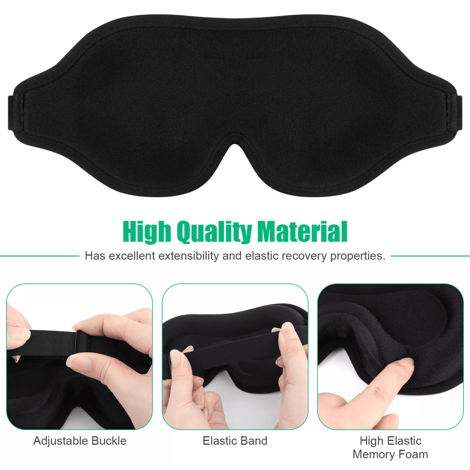 3D Travel Silk Eye Mask Sleeping Soft Padded Shade Blindfold For Rest  Relaxation 5