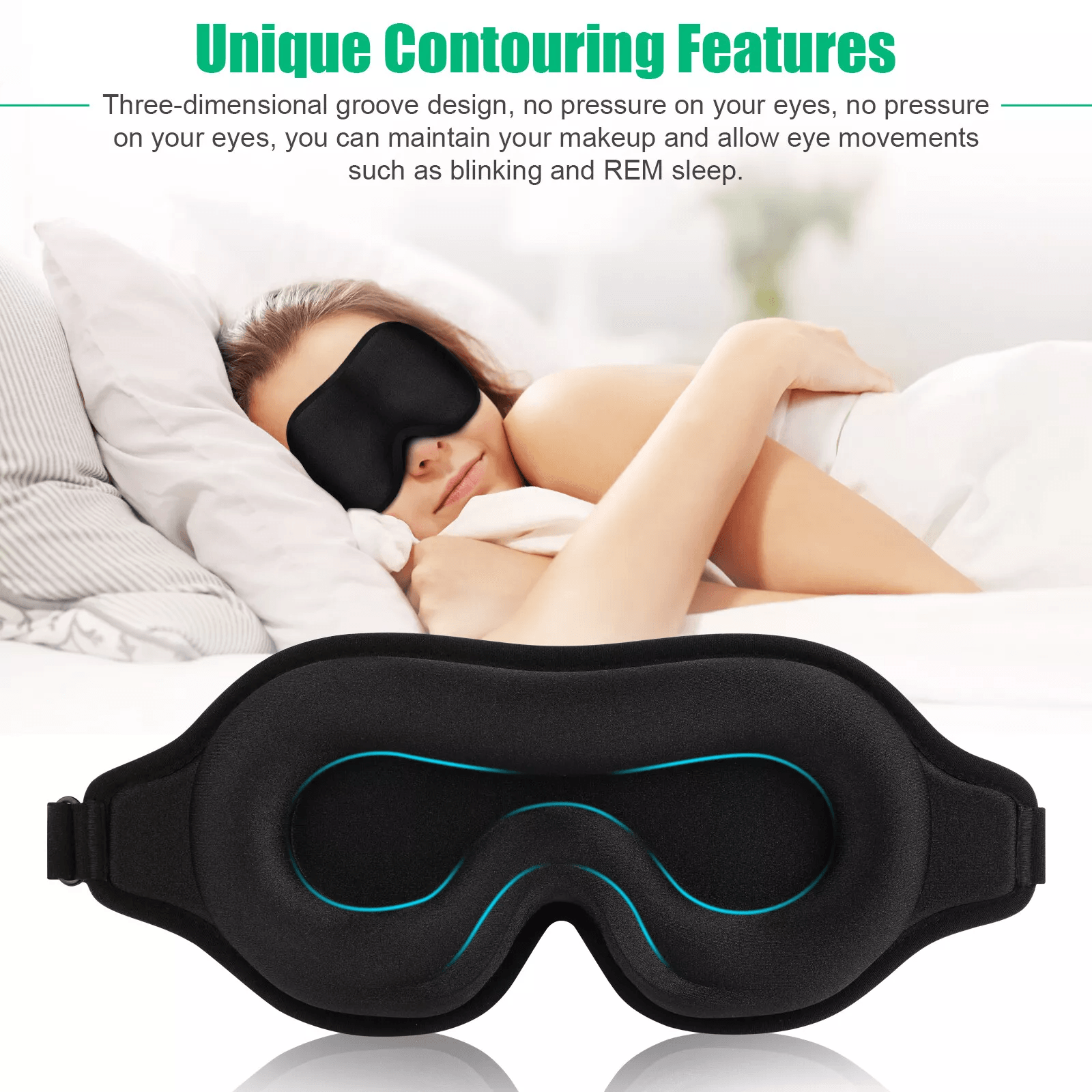 3D Travel Silk Eye Mask Sleeping Soft Padded Shade Blindfold For Rest  Relaxation 2