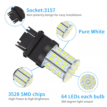 LED Reverse Tail Brake Stop Turn Signal DRL Light Bulb Pure White High Brightness Backup Parking Li 8