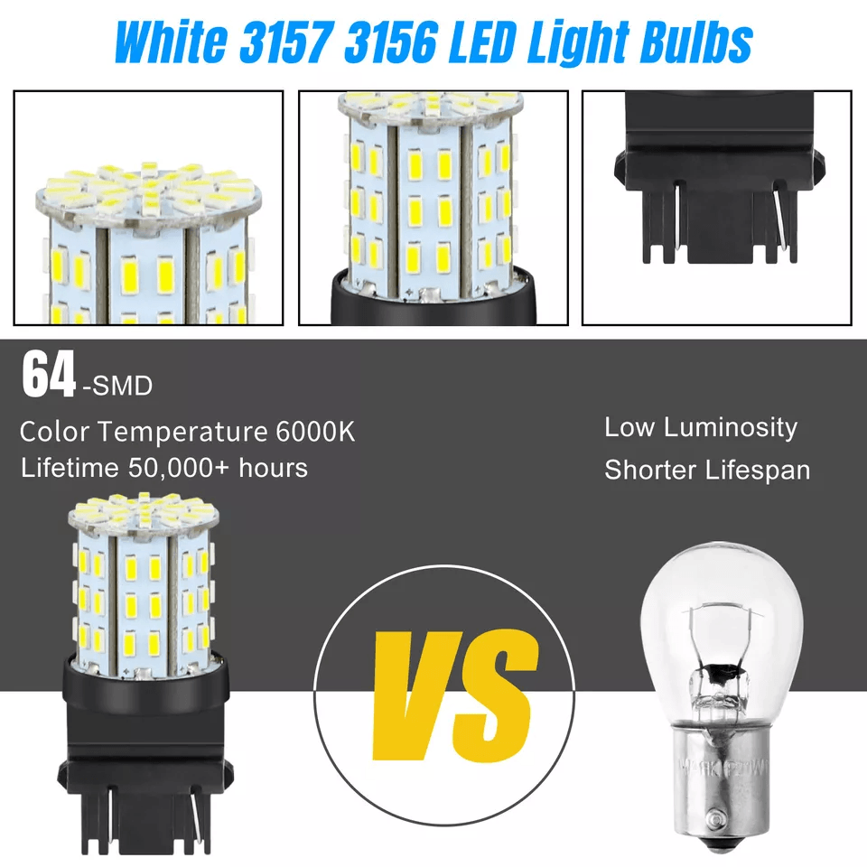 LED Reverse Tail Brake Stop Turn Signal DRL Light Bulb Pure White High Brightness Backup Parking Li 7