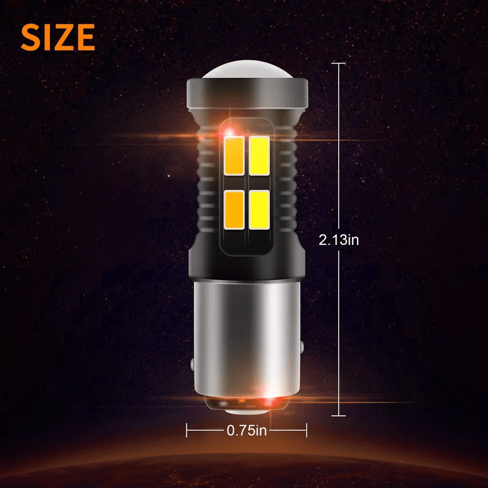 LED WhiteAmber DRL Switchback Turn Signal Indicator Parking Light Bulbs Super Bright DualColor Plug 9