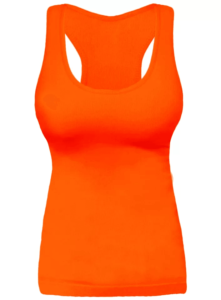 Seamless Ribbed Racerback Camisole Tank  Compression Fit Yoga  Gym Top 4
