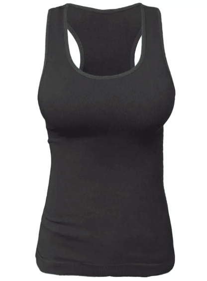Seamless Ribbed Racerback Camisole Tank  Compression Fit Yoga  Gym Top 7