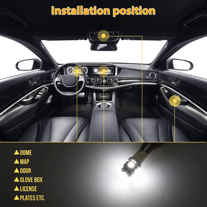 Car Interior Combo LED Map Dome Door Trunk License Plate Light Bulbs White SMD Kit For Universal Ve 3
