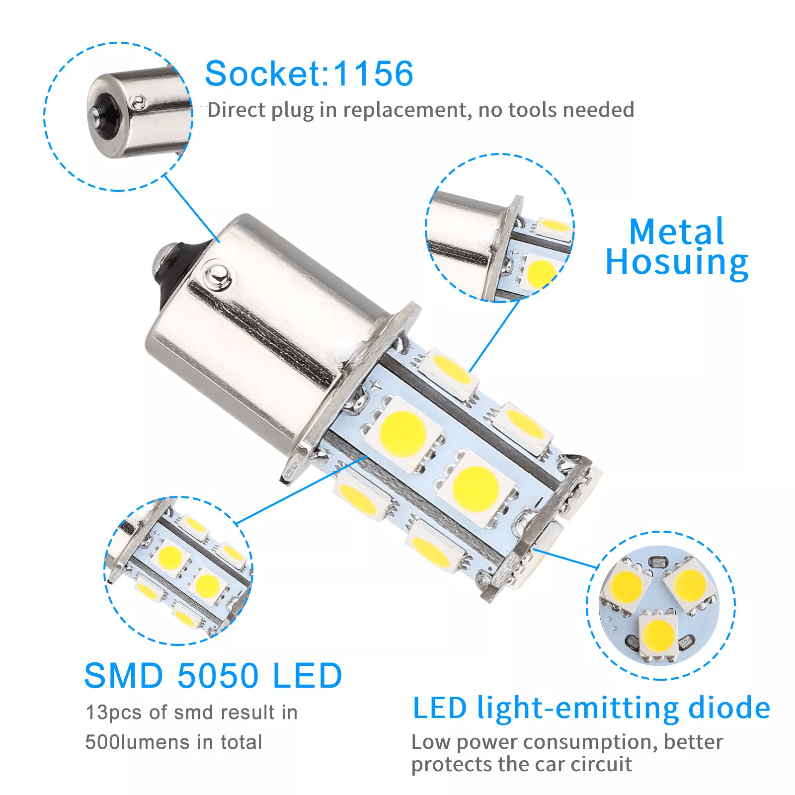 20x Warm White SMD LED RV Camper Trailer Interior Light Bulbs Bright Replacement 5