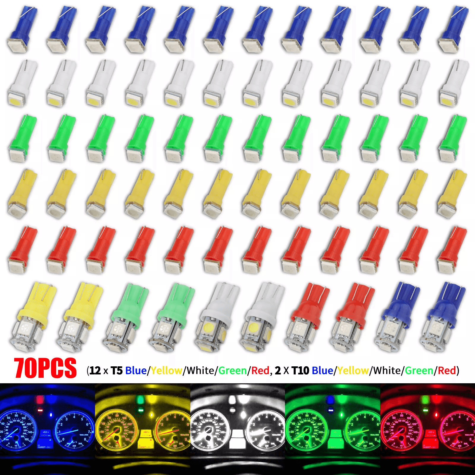 LED Speedometer And Instrument Gauge Cluster Dash Light Bulbs SMD Chips Interior Dashboard And Pane 1