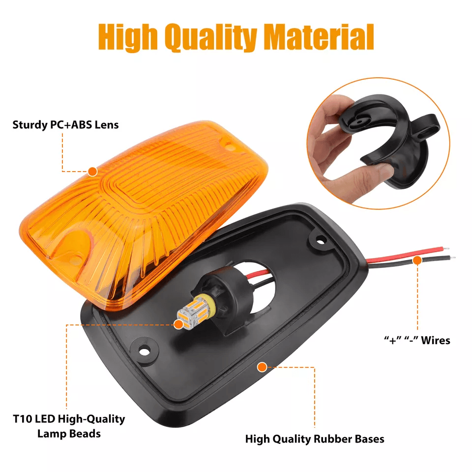 LED Cab Marker Roof Light Amber Lens For Pickup Trucks Replacement 2