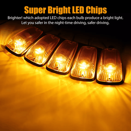 LED Cab Marker Roof Light Amber Lens for Pickup Trucks Replacement