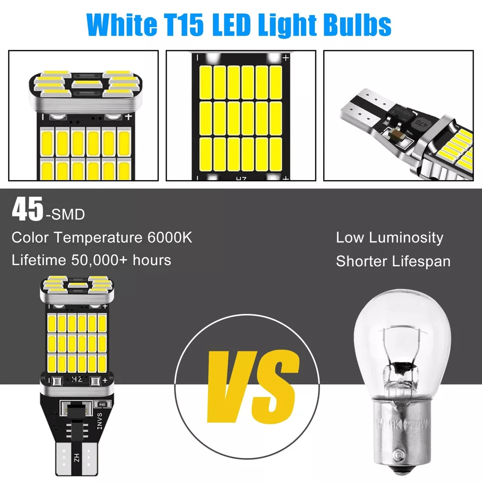 LED Reverse Backup Light Bulbs 6000K White Super Bright 3