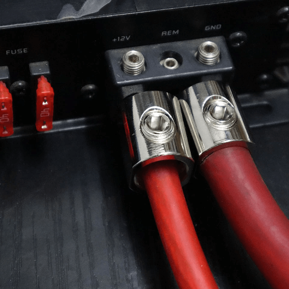 Pair Car Audio Power Ground 10 Gauge To 4 Gauge Amp Input Reducers Wire Adapter Connector 0