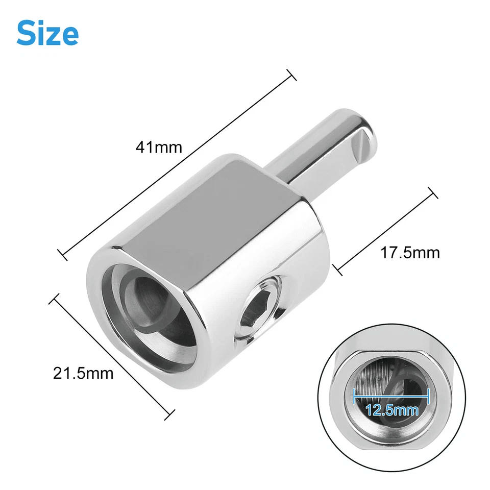 Pair Car Audio Power Ground 10 Gauge To 4 Gauge Amp Input Reducers Wire Adapter Connector 5