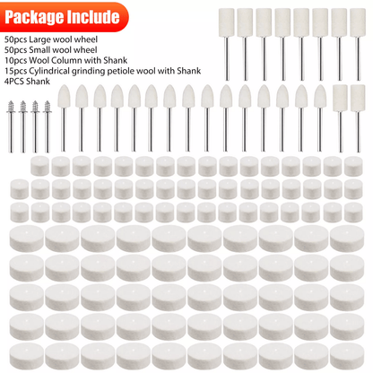 Premium Wool Buffing Pads  Polishing Wheel Set 129Piece  For Dremel Grinder  Rotary Tools 3