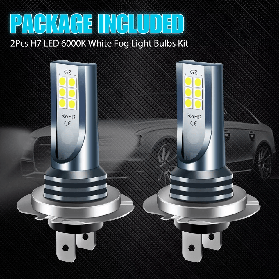 Super Bright White LED Fog Driving Light Bulbs High Power Kit With Adjustable Angle And Waterproof  6