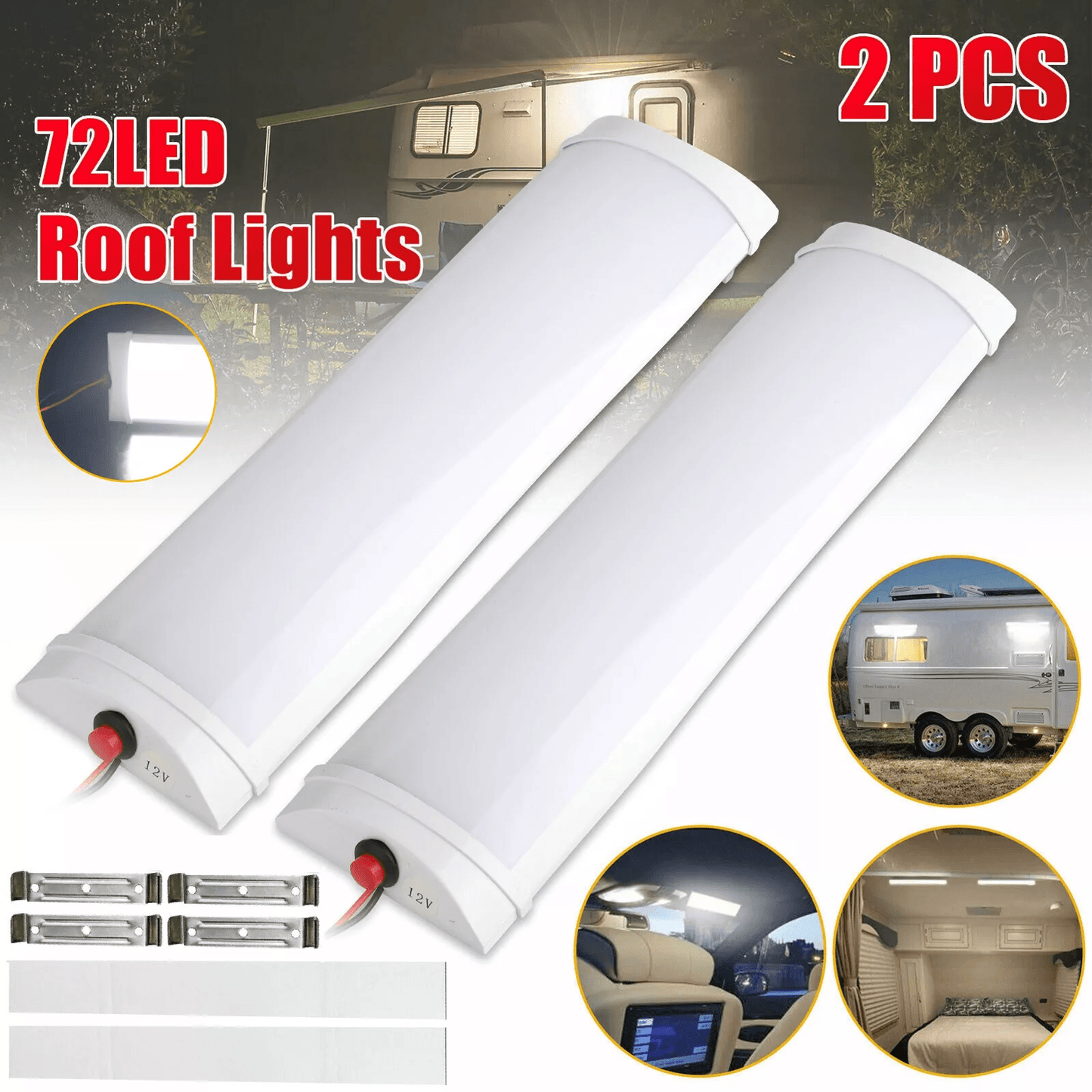 LED Car Interior Roof Light Ceiling Dome Lamp for RV Camper Truck