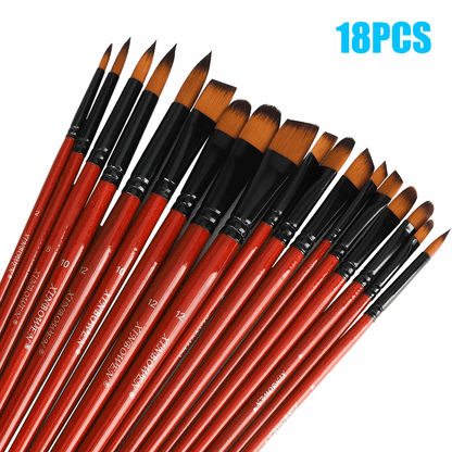 Paint Brushes Set, Art Supplies for Acrylic, Oil, Watercolor & Detail Painting, High-Quality Taklon Nylon Brushes