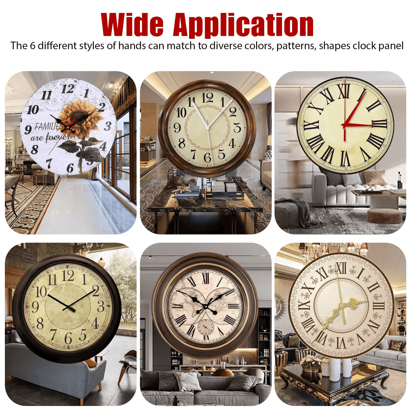 6PCS DIY Wall Quartz Clock Movement Mechanism Kit  Repair Tool Parts For Replacement 1