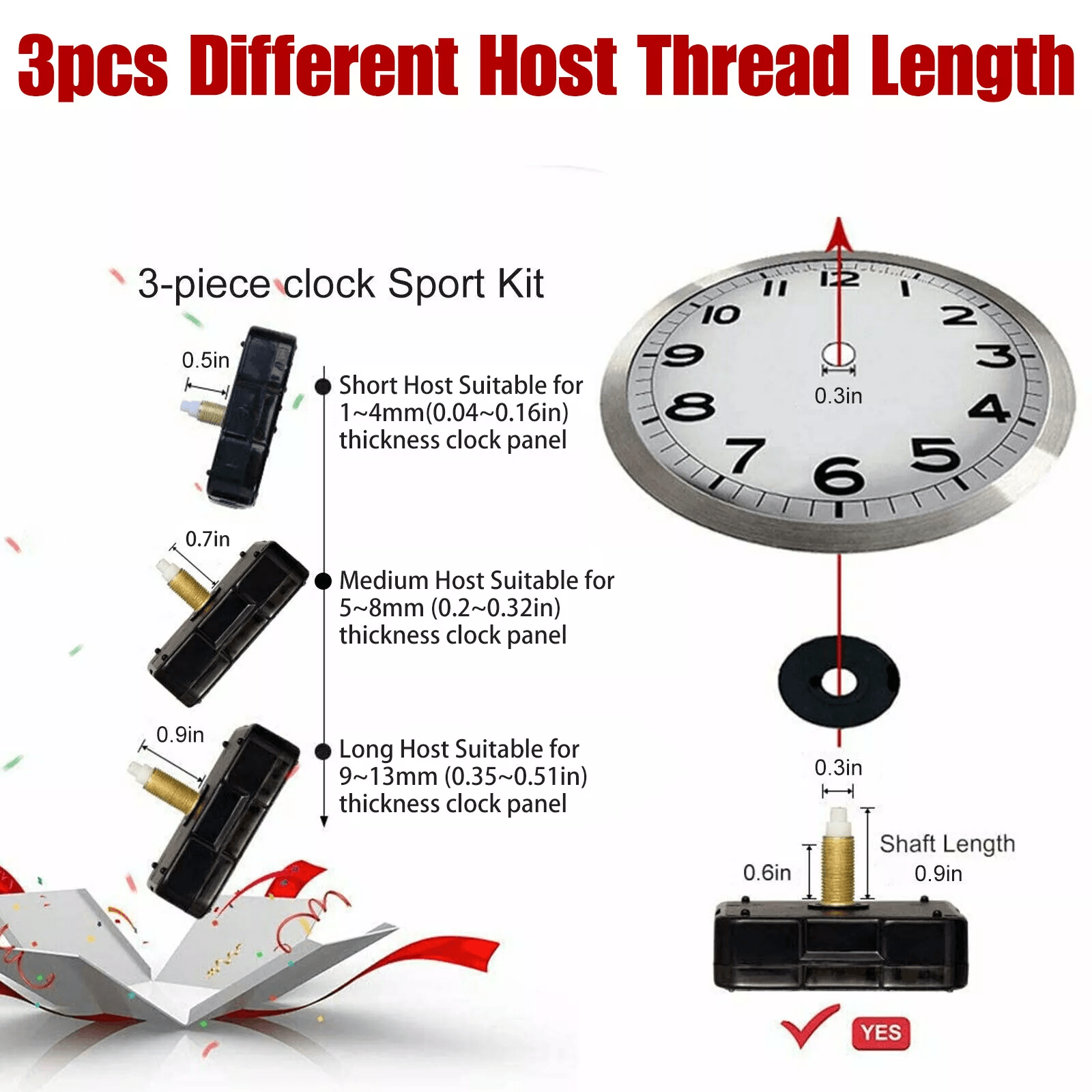 6PCS DIY Wall Quartz Clock Movement Mechanism Kit  Repair Tool Parts For Replacement 6