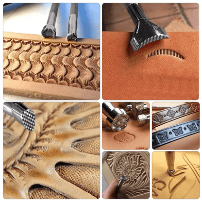 Leather Stamping Tools Punch Set For Craft DIY Working Saddle Making Stamps With HighQuality Alloy 4