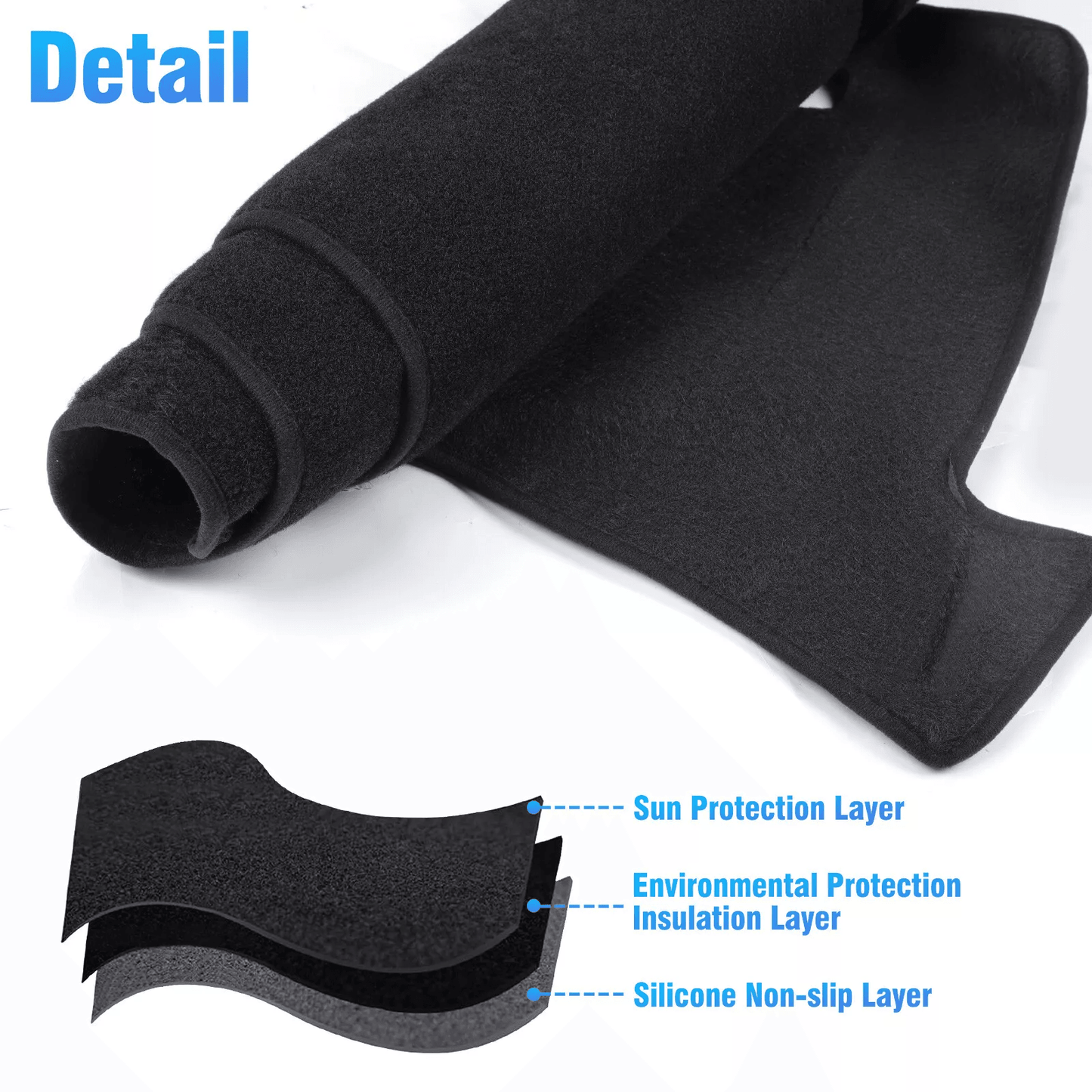 Dash Cover Mat Black Dashboard Pad Protector 2