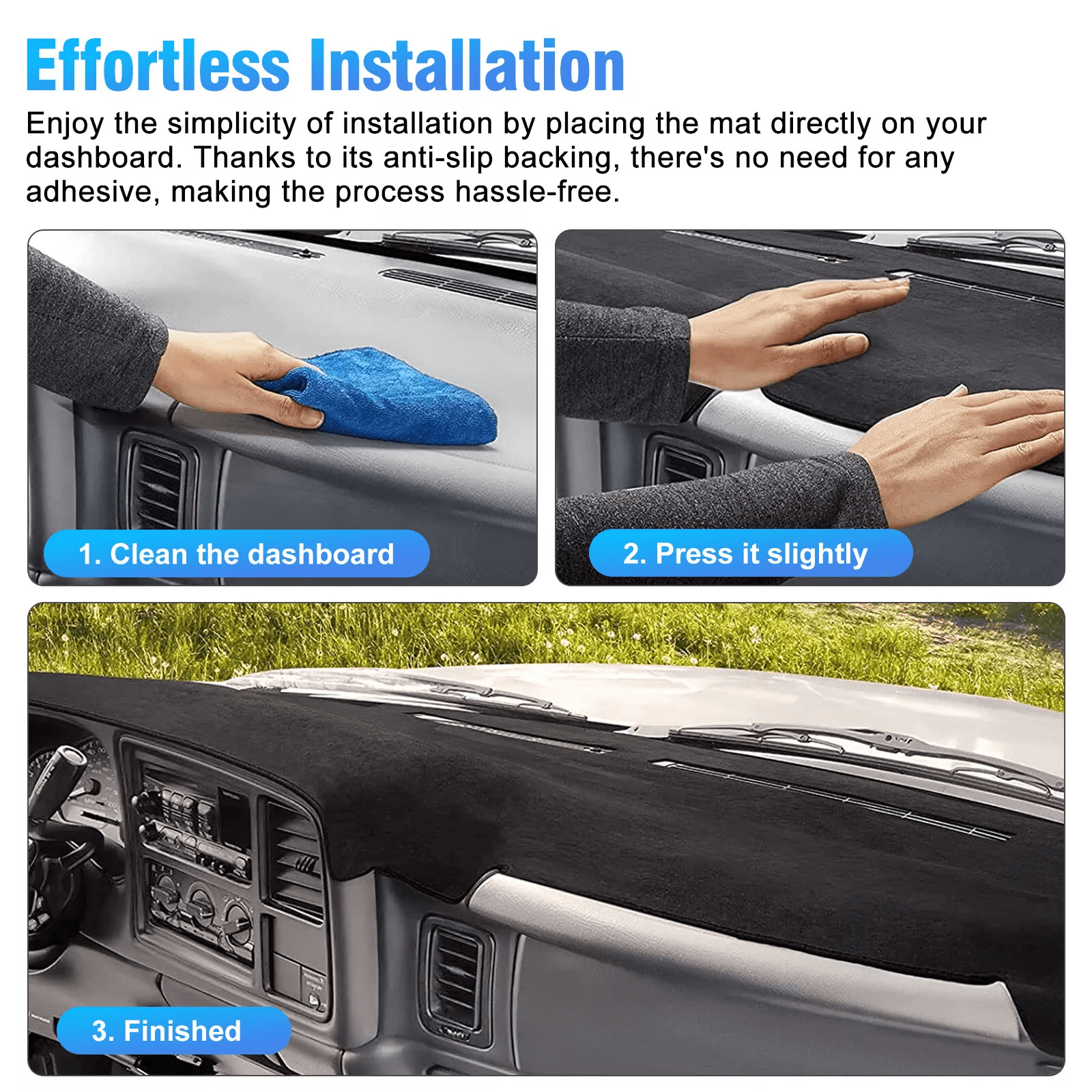 Dash Cover Mat Black Dashboard Pad Protector 5