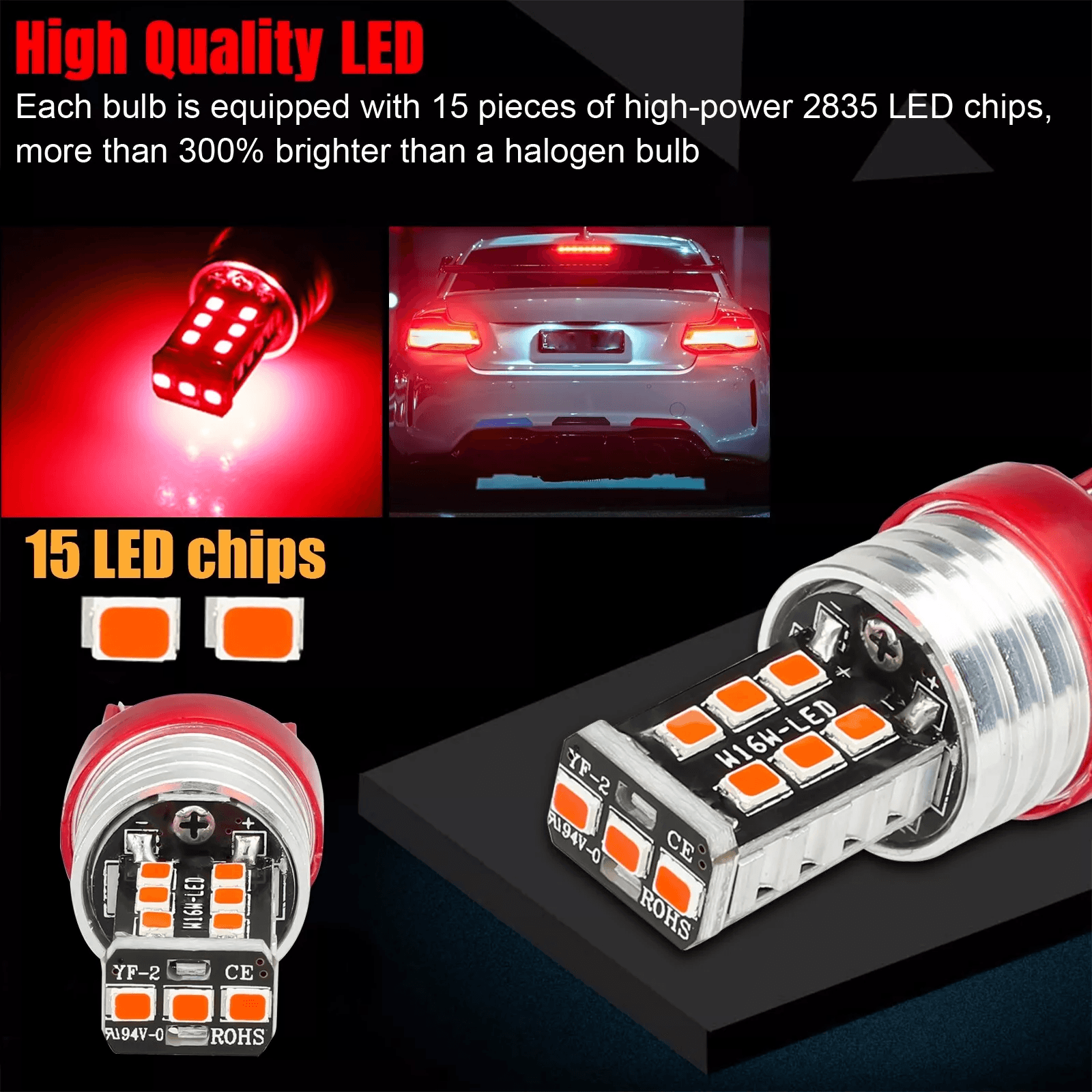 Red Strobe Flash Blinking Brake Light Bulbs Stop Tail Parking Light For Cars Trucks Motorcycles 1