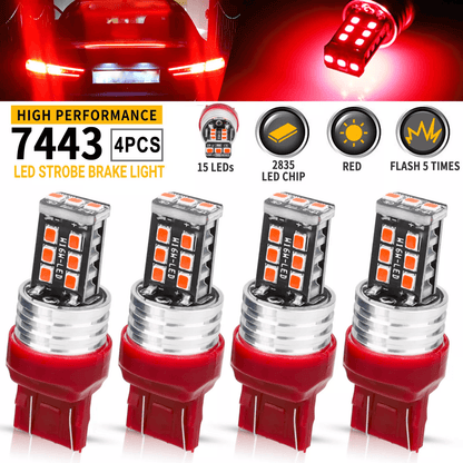 Red Strobe Flash Blinking Brake Light Bulbs Stop Tail Parking Light For Cars Trucks Motorcycles 7