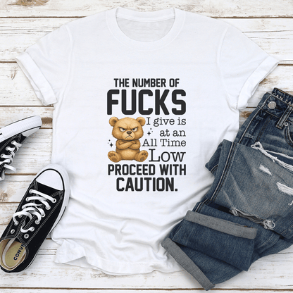 The Number Of Fcks I Give Is At An All Time Low Proceed Tee  1
