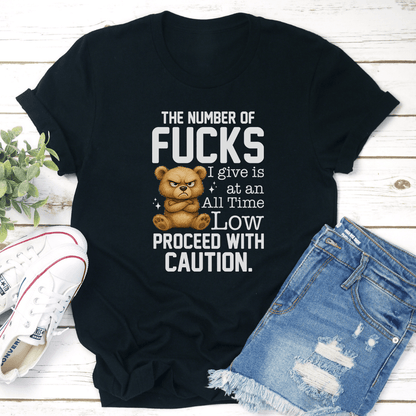 The Number Of Fcks I Give Is At An All Time Low Proceed Tee  3